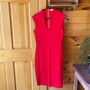Red fitted pencil dress